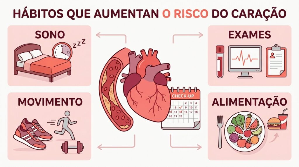 Hábitos comuns associados ao risco aumentado de infarto