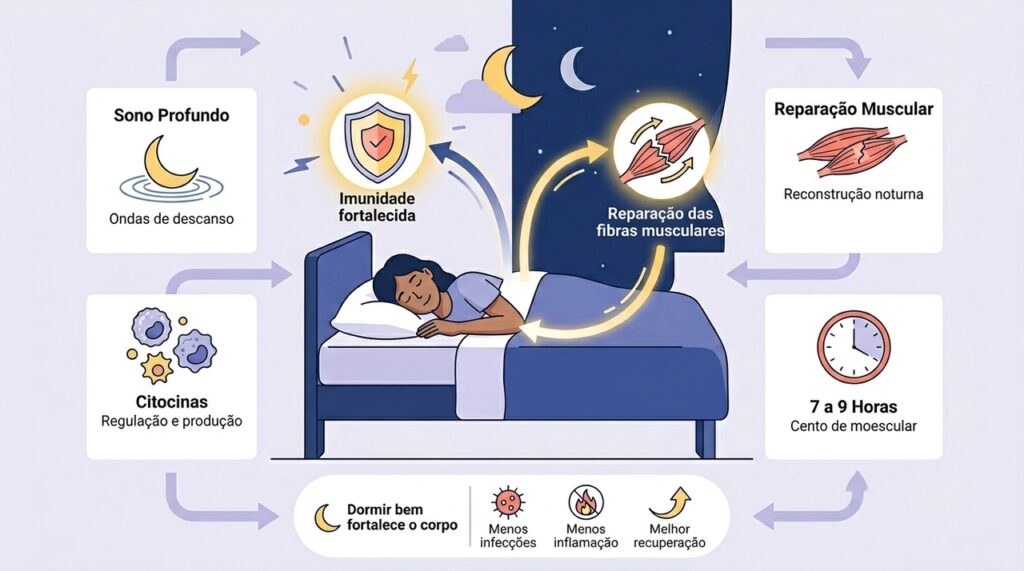 Como a falta de sono afeta o sistema imunológico e a recuperação muscular