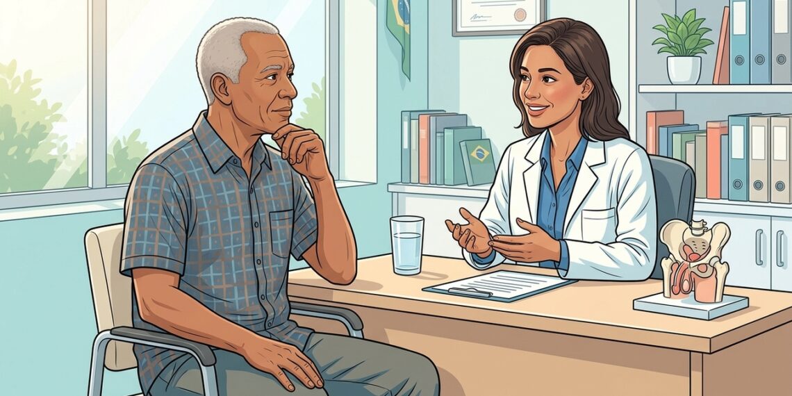 O que é a hiperplasia prostática benigna, que afeta principalmente homens com mais de 50 anos