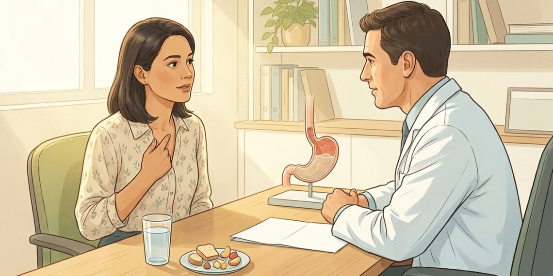Qual a razão para a comida ficar presa no peito?