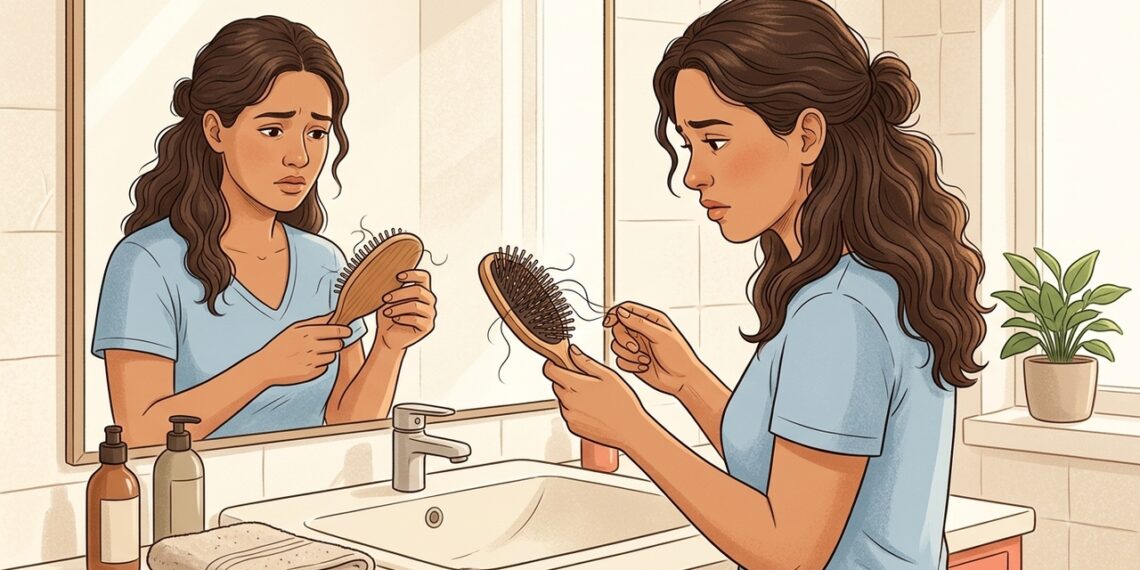 Queda de cabelo em mulheres não é só genética: o elo pouco falado entre estresse, ferritina baixa e alterações da tireoide