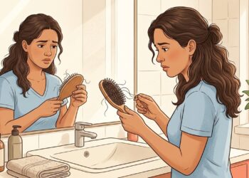 Queda de cabelo em mulheres não é só genética: o elo pouco falado entre estresse, ferritina baixa e alterações da tireoide