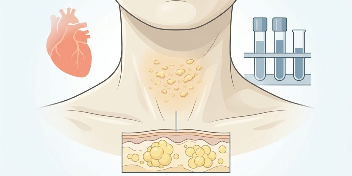 O sinal no pescoço que pode indicar colesterol alto antes do exame de sangue