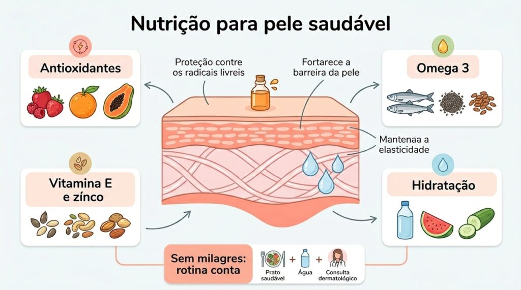 Estes são os alimentos benéficos para a saúde da nossa pele