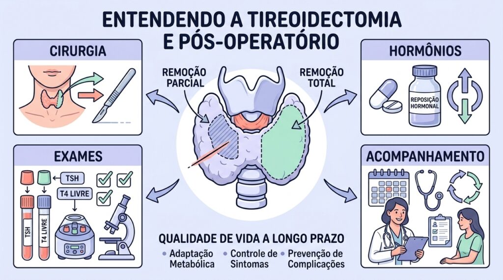 O que acontece quando uma glândula tireoide é retirada, quais são os sintomas e quais os tratamentos existentes: tireoidectomia