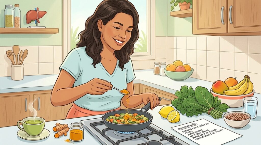 É possível avaliar a saúde do fígado sem exames de imagem e melhorá-la com chá-verde e cúrcuma?