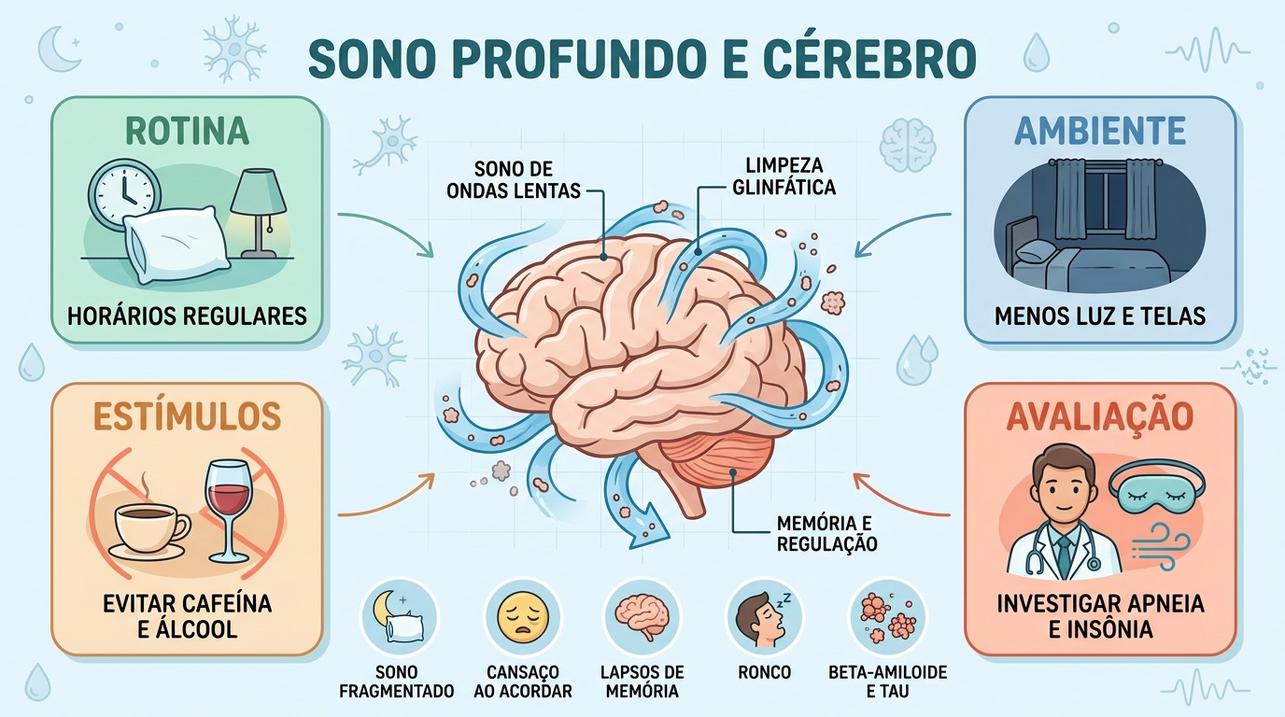 Rotina, ambiente, estímulos e avaliação médica sustentam um sono profundo reparador.