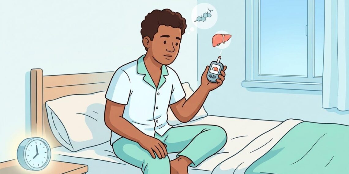 A glicose alta em jejum não se deve apenas ao que você come à noite, mas sim ao pico de cortisol da madrugada