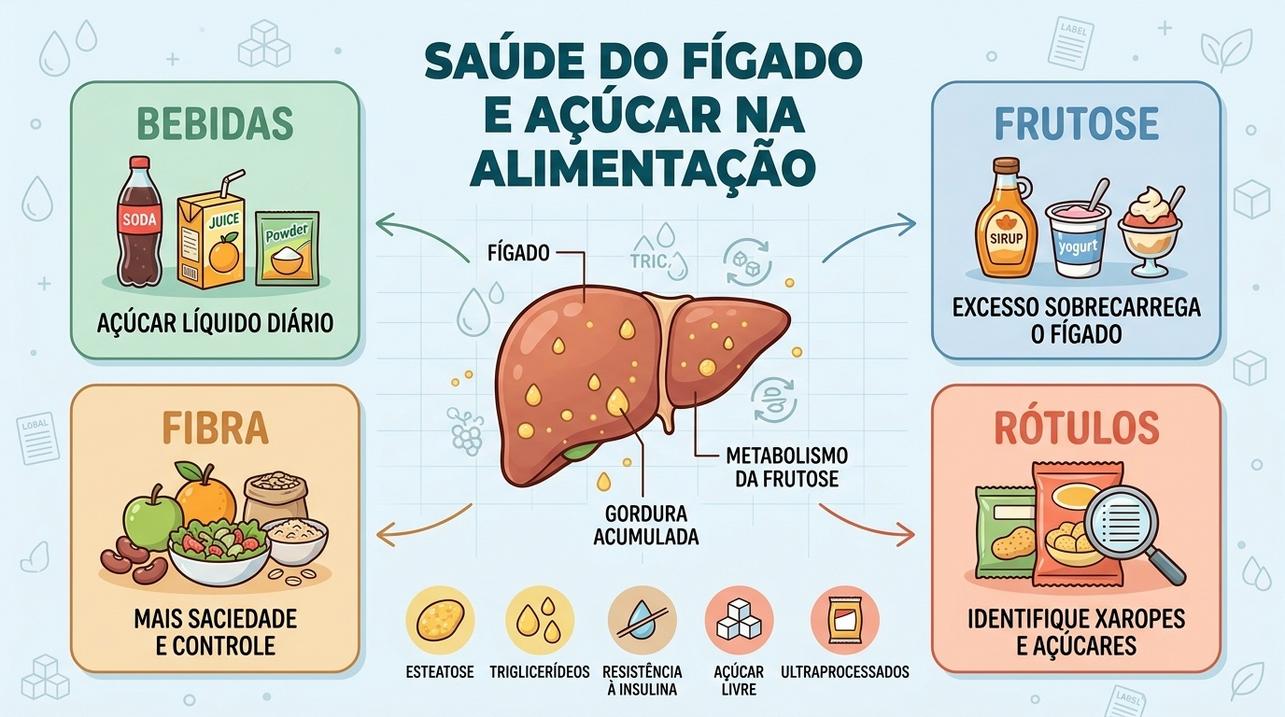 Bebidas, frutose, fibra e rótulos ajudam a entender a esteatose.
