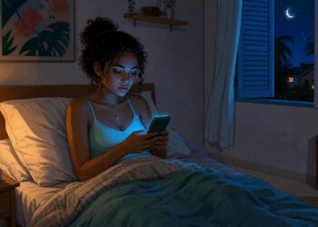 A insônia frequente não se deve apenas ao estresse, mas sim à queda de melatonina causada pela exposição à luz azul à noite