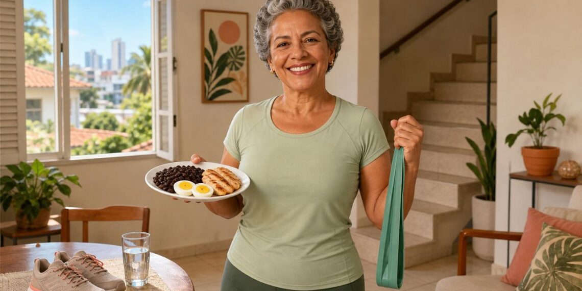 A perda de massa muscular após os 50 anos não se deve apenas à idade, mas sim à baixa ingestão diária de proteína associada ao sedentarismo