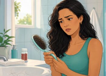 A queda excessiva de cabelo nas mulheres adultas não se deve apenas ao estresse emocional, mas sim à deficiência crônica de ferro e ferritina baixa
