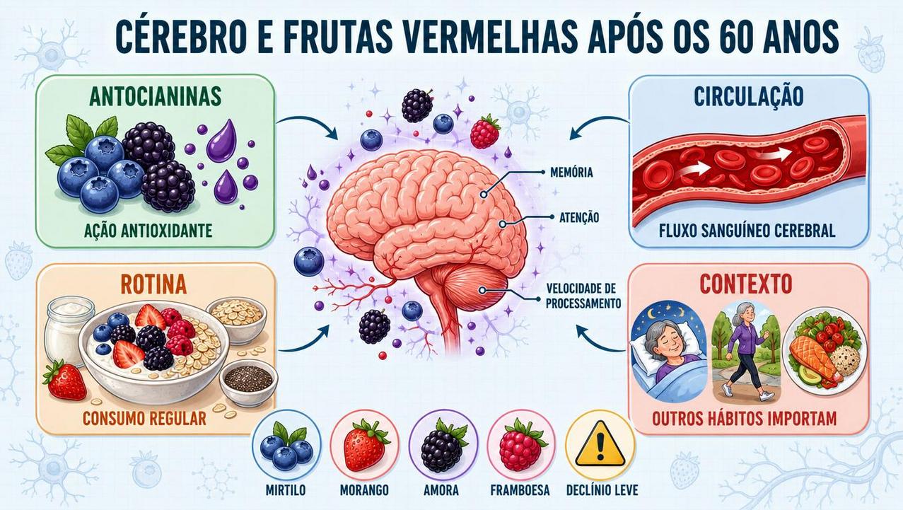 Antocianinas, circulação, consumo regular e hábitos saudáveis formam os quatro pilares.