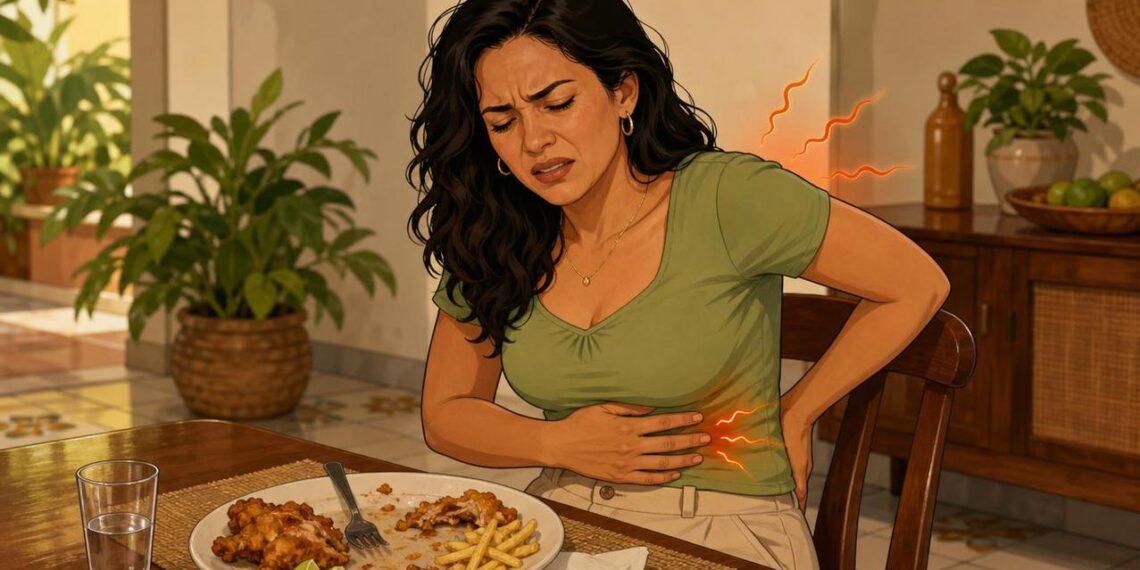 Como é exatamente a dor abdominal causada por cálculos na vesícula e como diferenciá-la facilmente de uma simples má digestão