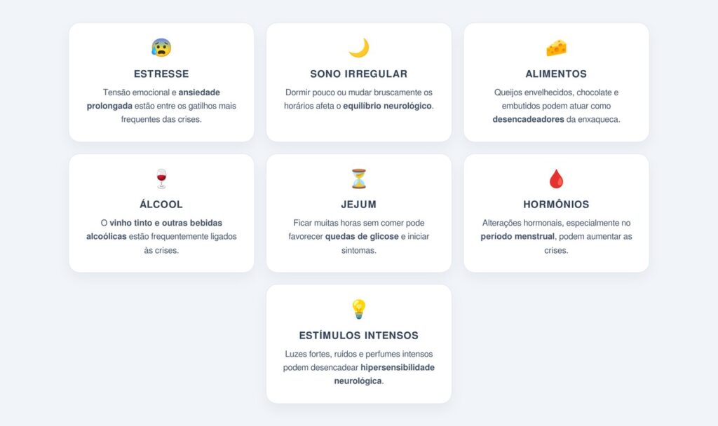 Quais são os principais gatilhos a identificar?