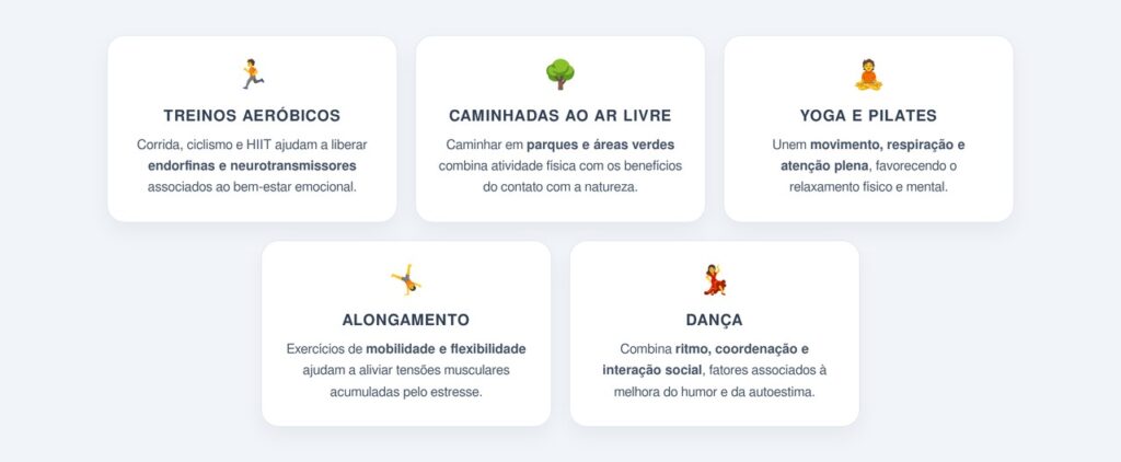 Quais exercícios são mais indicados para reduzir a ansiedade?