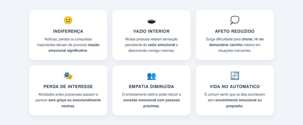 Quais são os principais sinais do embotamento afetivo?