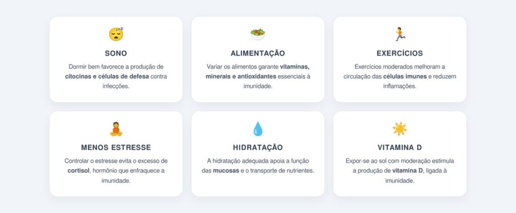 Quais são os 6 hábitos diários que fortalecem a imunidade?