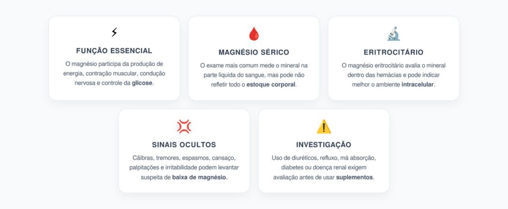 Magnésio Baixo: Por Que a Deficiência Pode Não Aparecer nos Exames Comuns