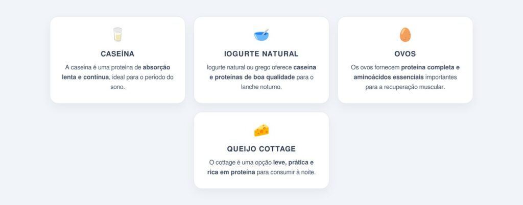 Quais alimentos são ideais para a noite?