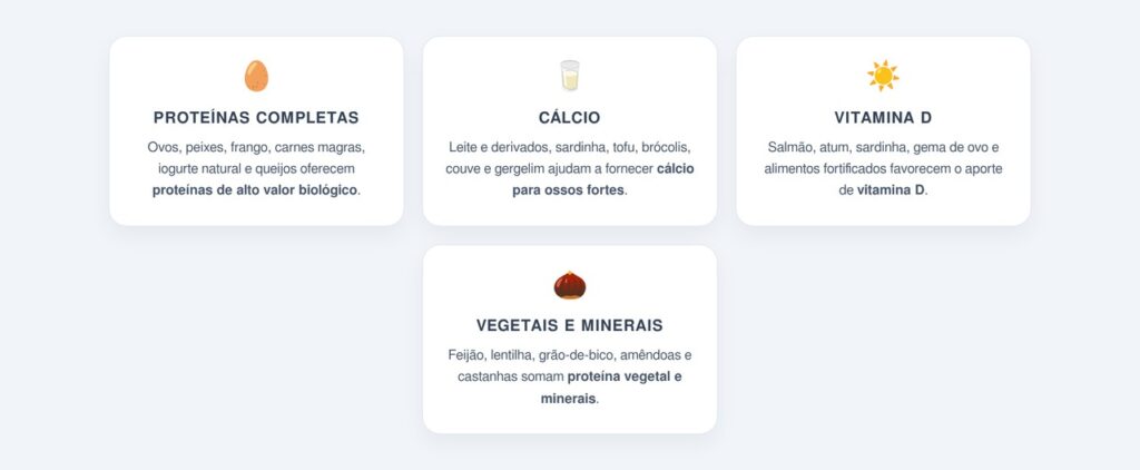 Quais alimentos fortalecem ossos e músculos?