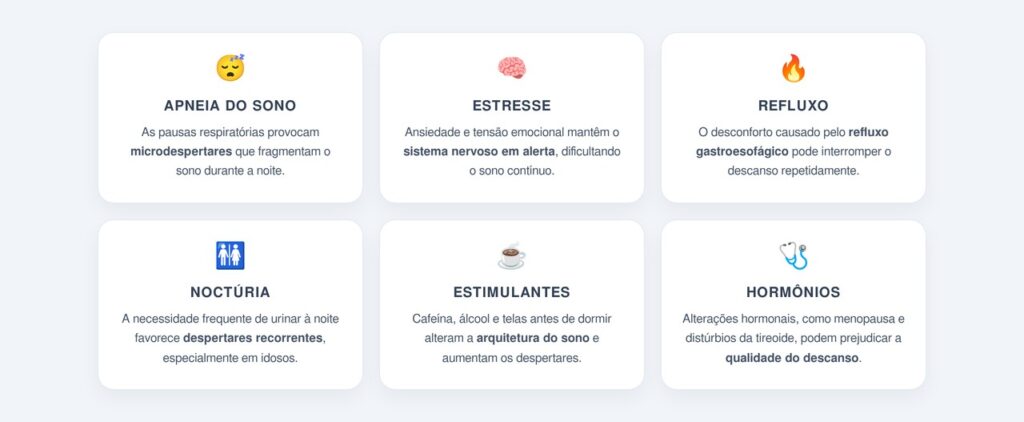 Principais causas dos despertares frequentes