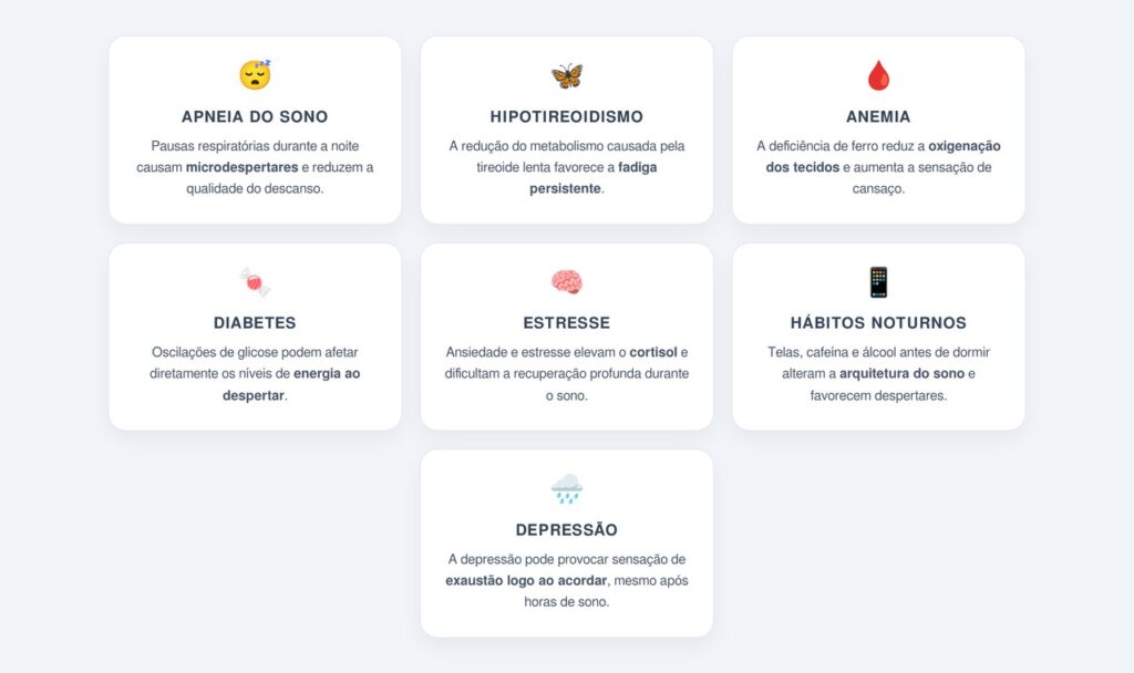 Quais são as principais causas do cansaço matinal?