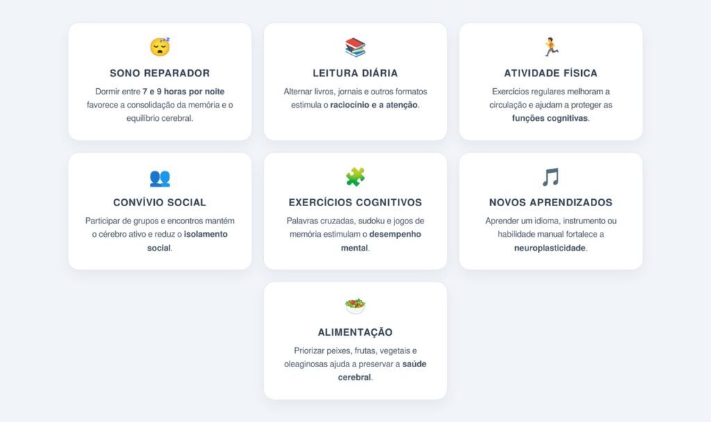 Quais hábitos diários ajudam a preservar a memória?