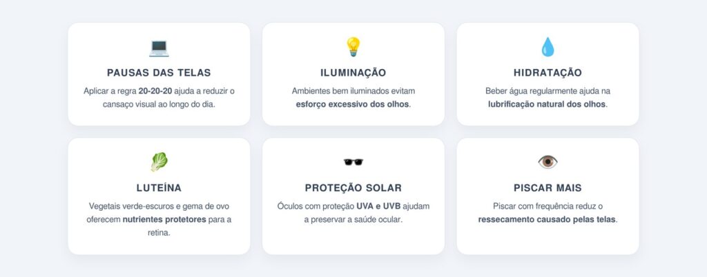 Quais hábitos simples melhoram a visão?
