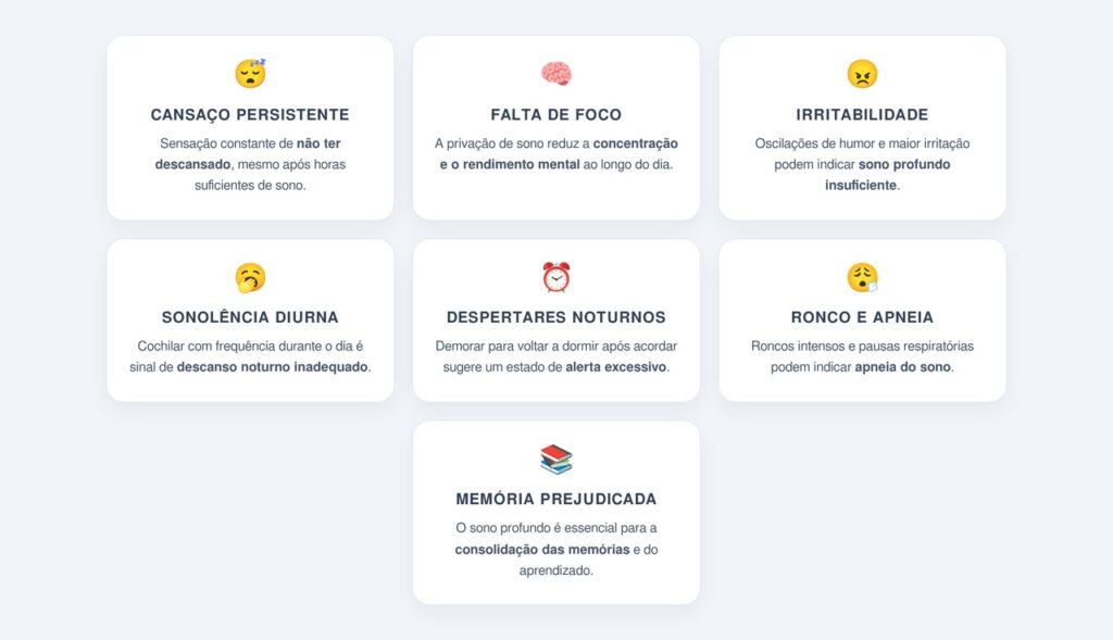 Quais sinais indicam que o sono é de má qualidade?