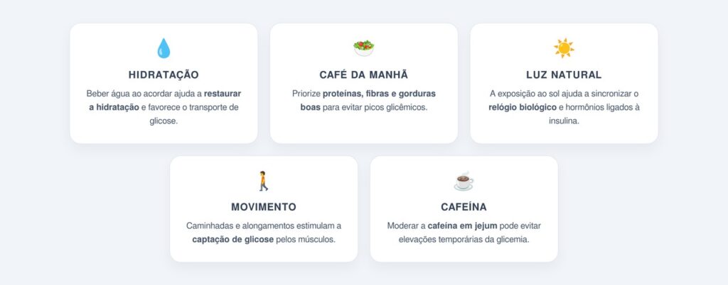 Quais são os 5 hábitos matinais para controlar a glicemia?