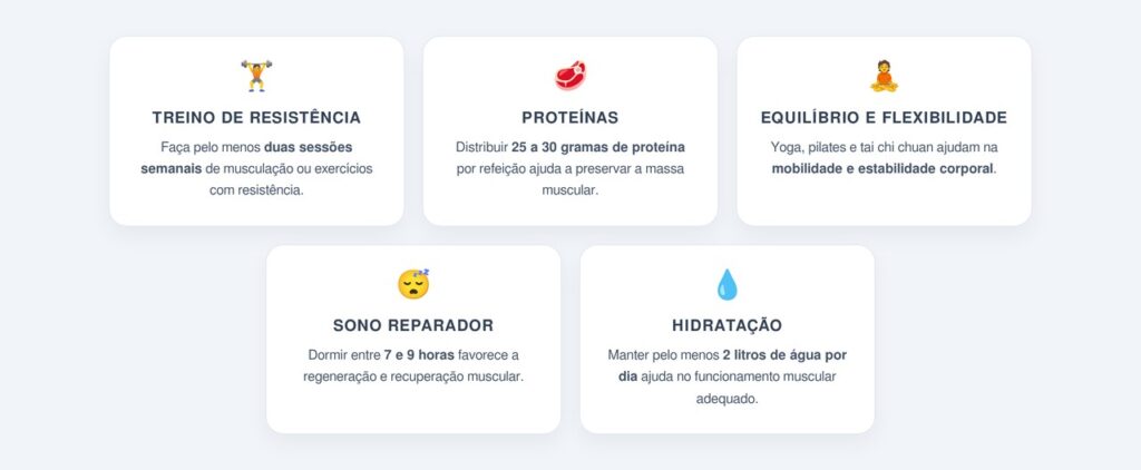 Quais hábitos ajudam a preservar a força muscular?