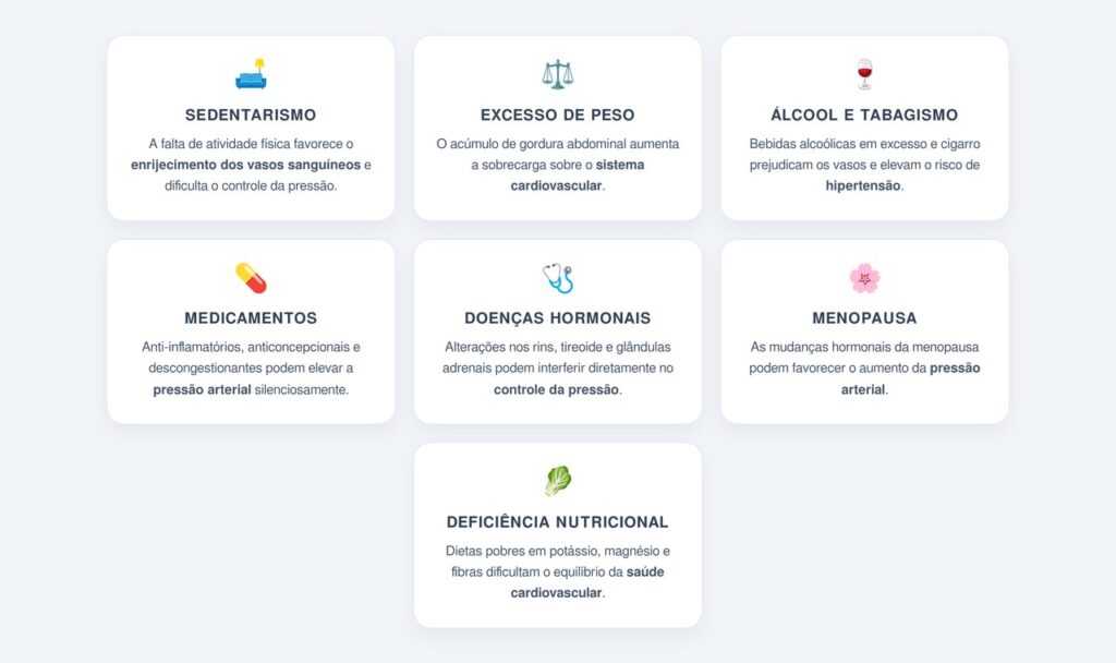 Quais outros fatores podem elevar a pressão silenciosamente?