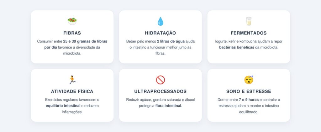 Quais hábitos ajudam a manter o intestino equilibrado?