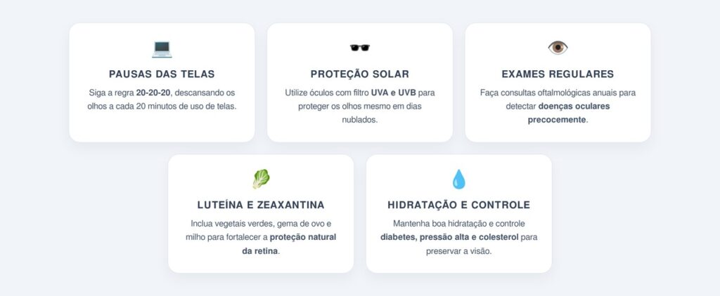 Quais hábitos preservam a saúde dos olhos?
