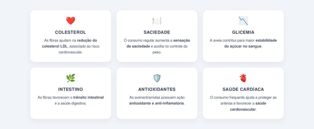 Quais são os principais benefícios da aveia em flocos?