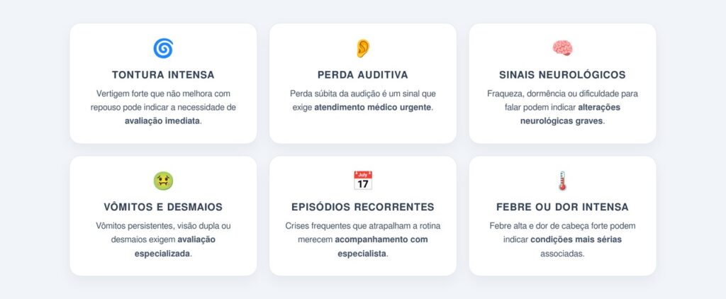 Quando o quadro exige avaliação especializada?