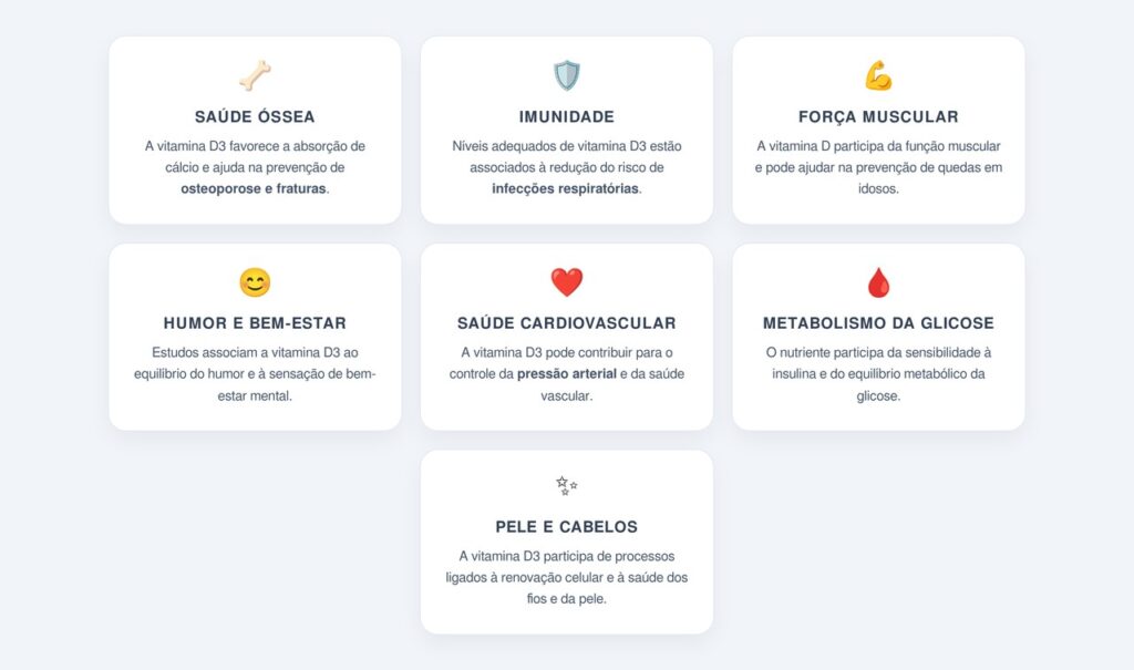 Quais são os principais benefícios da vitamina D3?