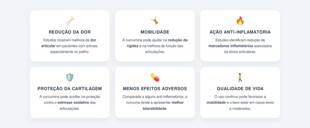 Quais benefícios da cúrcuma são comprovados nas articulações?