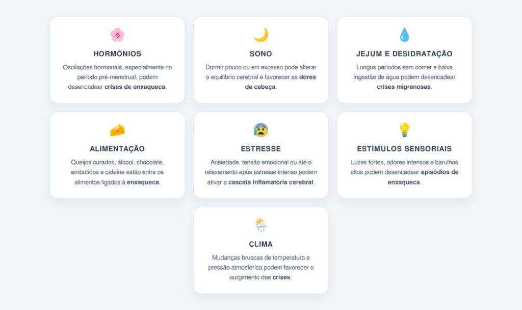 Quais gatilhos sutis podem desencadear as crises?
