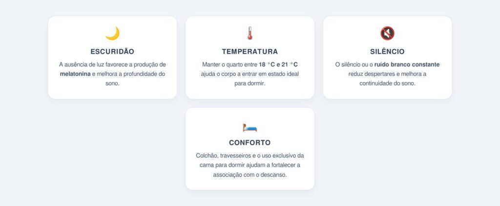Qual o papel do ambiente escuro e silencioso?