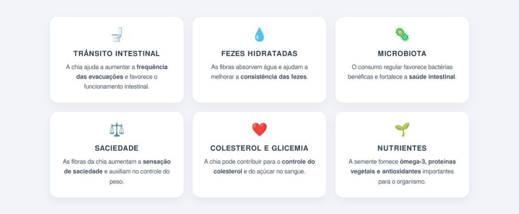 Quais benefícios a chia oferece à saúde digestiva?
