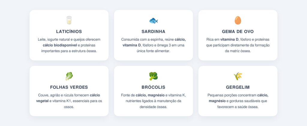 Quais são os principais alimentos para a saúde dos ossos?