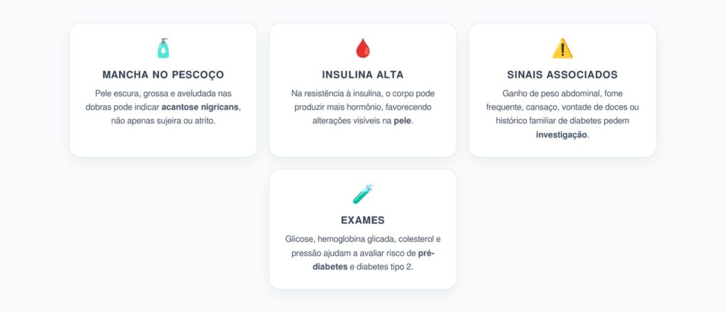 Manchas Escuras no Pescoço: Sinal de Resistência à Insulina que Merece Atenção