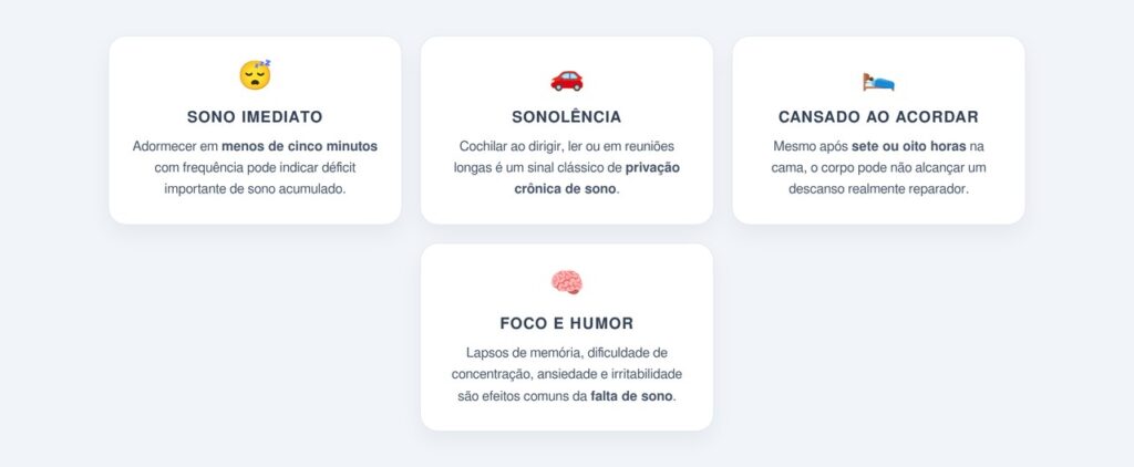 Quais os principais sinais de privação crônica de sono?