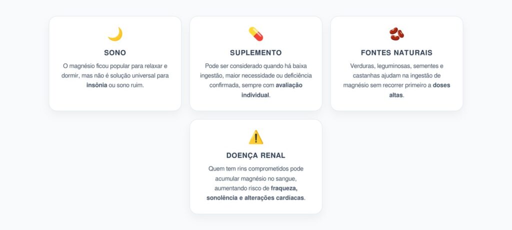 Magnésio para Dormir: Quando o Suplemento Pode Ser Risco para os Rins