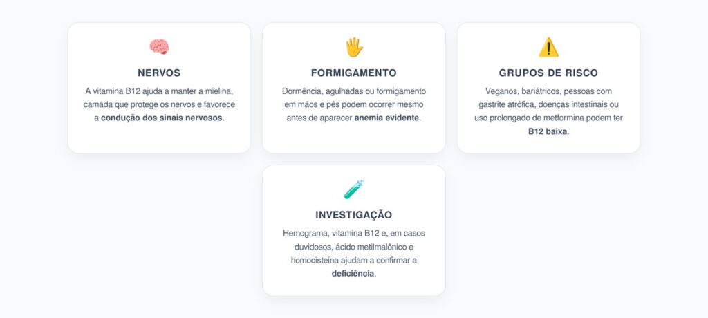 B12 Baixa e Formigamento: O Sinal nos Nervos que Pede Investigação