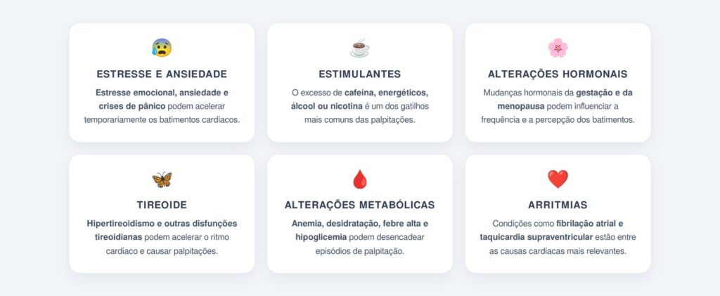 Quais as principais causas das palpitações?