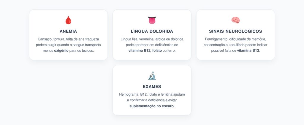 Língua Dolorida, Tontura e Cansaço: Sinais de Vitaminas Baixas na Anemia