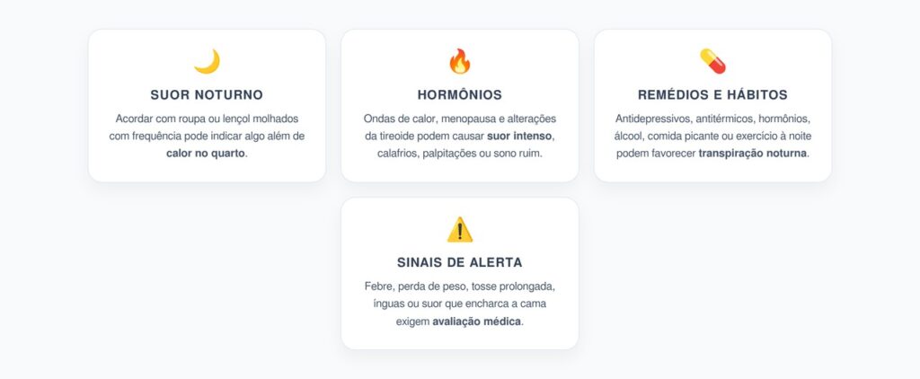 Suor Noturno Persistente: Quando Calor, Remédios e Hormônios Pedem Investigação